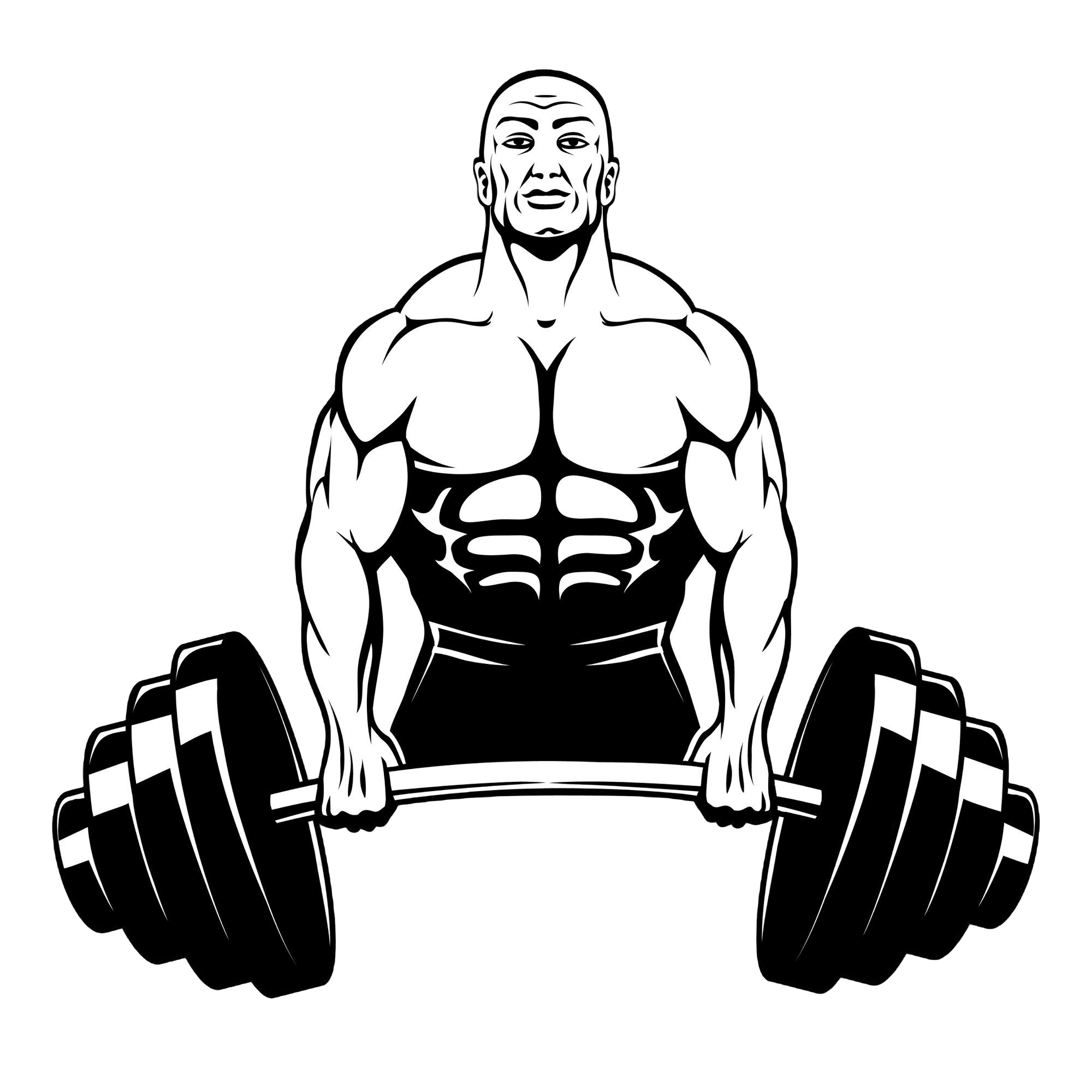 Character doing powerlifting